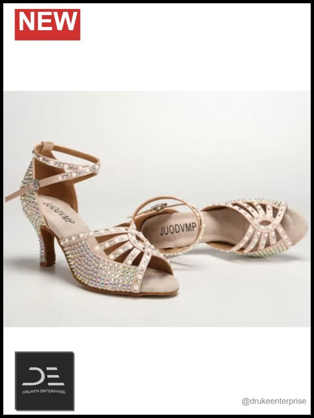 Women's Latin Dance Shoes Rhinestones Satin Ballroom Professional Dance Shoes